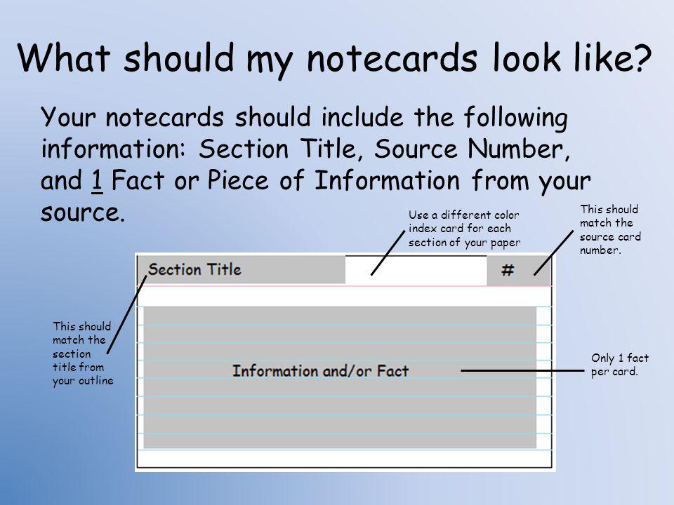 Notecards for research paper apa